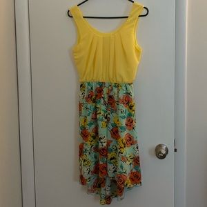 Yellow and Floral high low Charlotte Russe dress